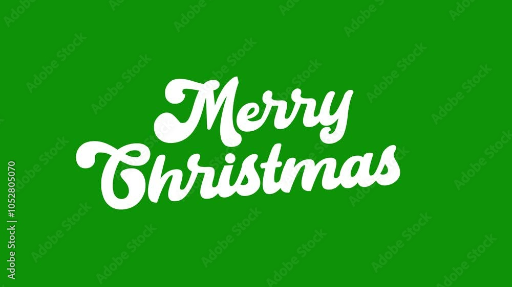 Merry Christmas Animation Text Isolated in Green Background. 4K footage video suitable for greeting card Merry Christmas Animation Text Isolated in Green Background. 4K footage video suitable for greeting card
