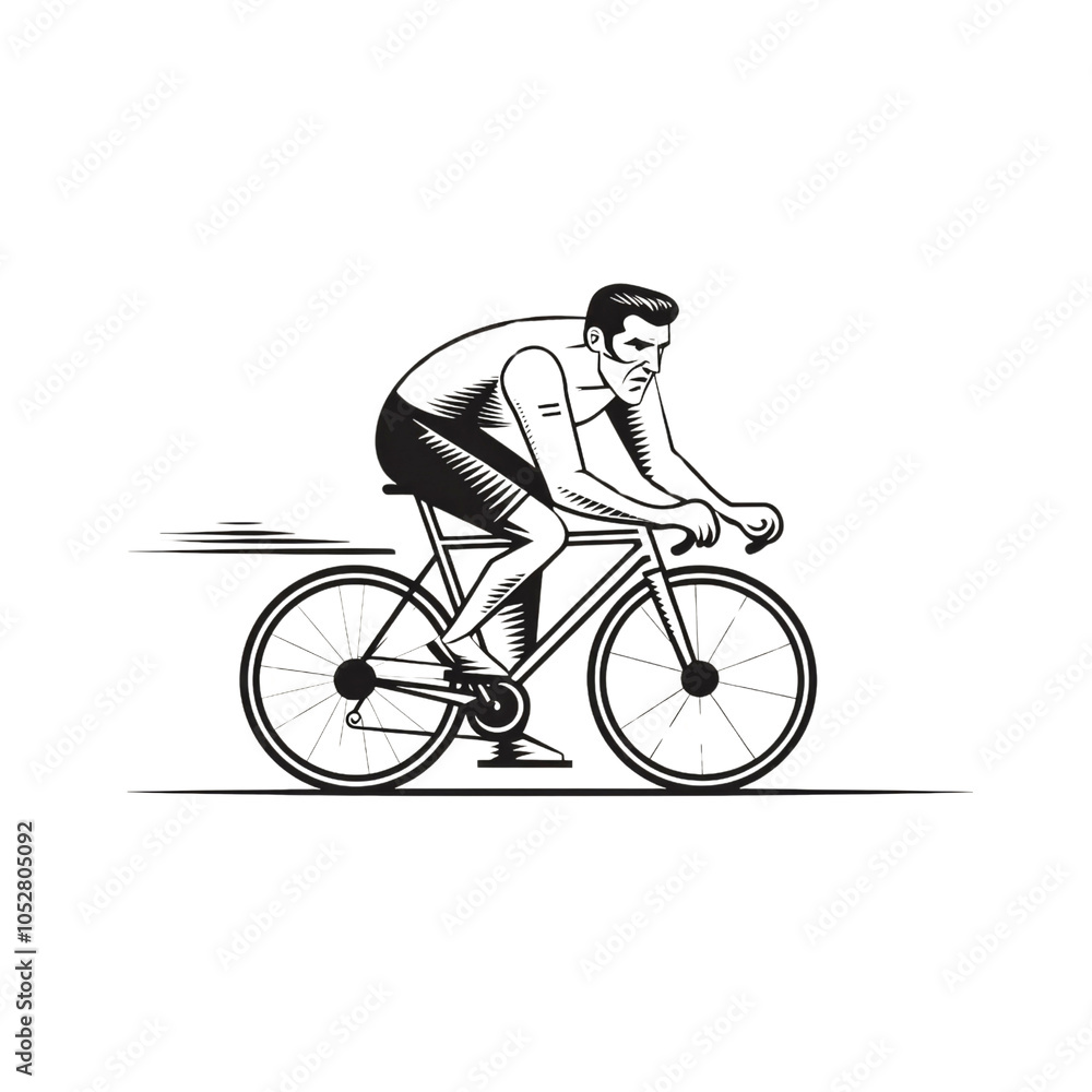 Fototapeta premium Silhouette of Cyclist on Bike