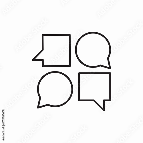 different speech bubble shapes icon sign vector