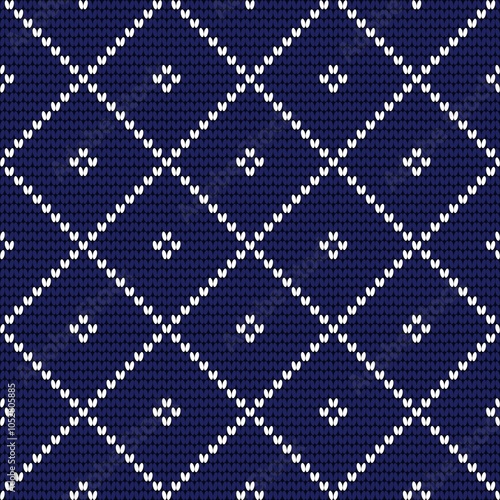 Seamless knitted background geometric square shape