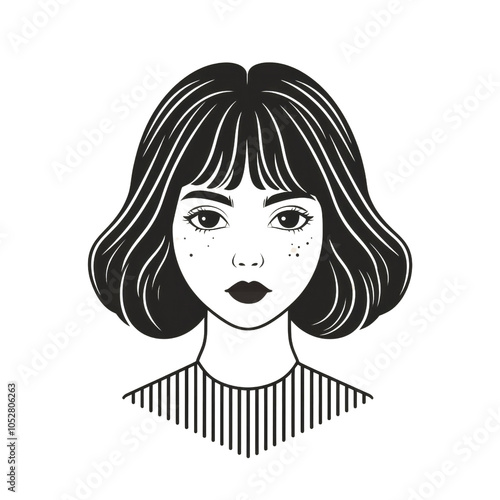 Silhouette of a Woman with Short Hair