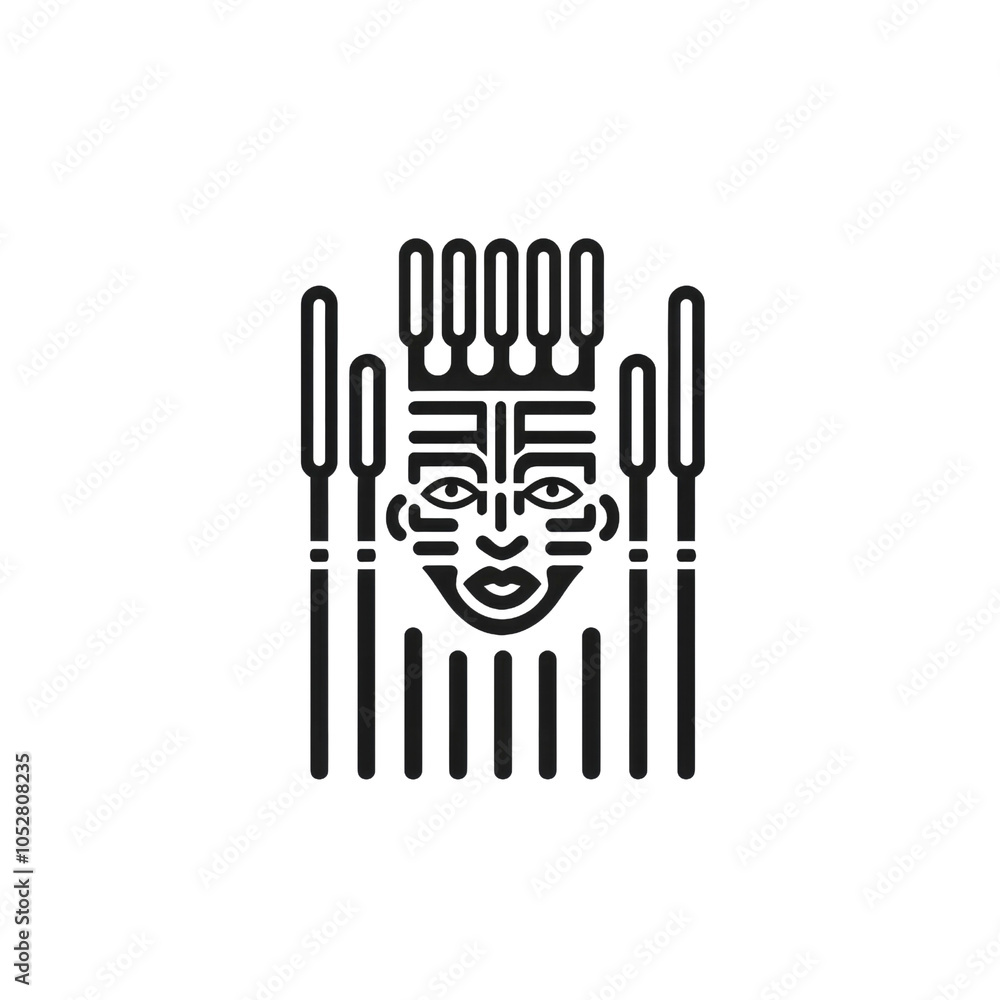 Obraz premium Abstract Tribal Mask with Crown