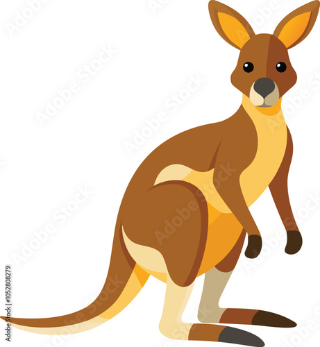 kangaroo illustration on white background