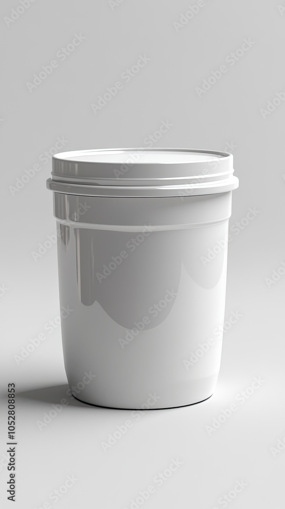 White Plastic Bucket with Lid. White Plastic Bucket with Lid.