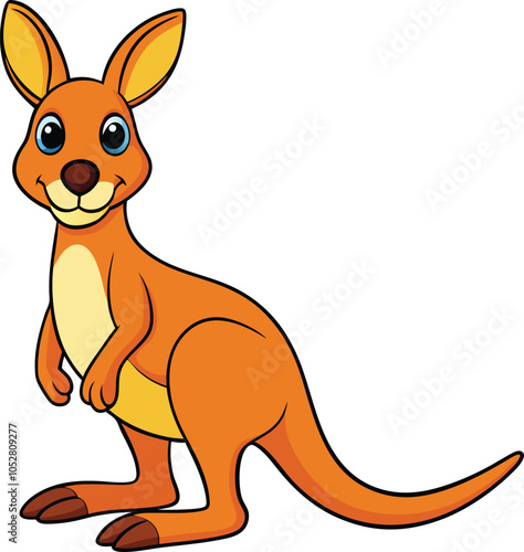 kangaroo illustration on white background