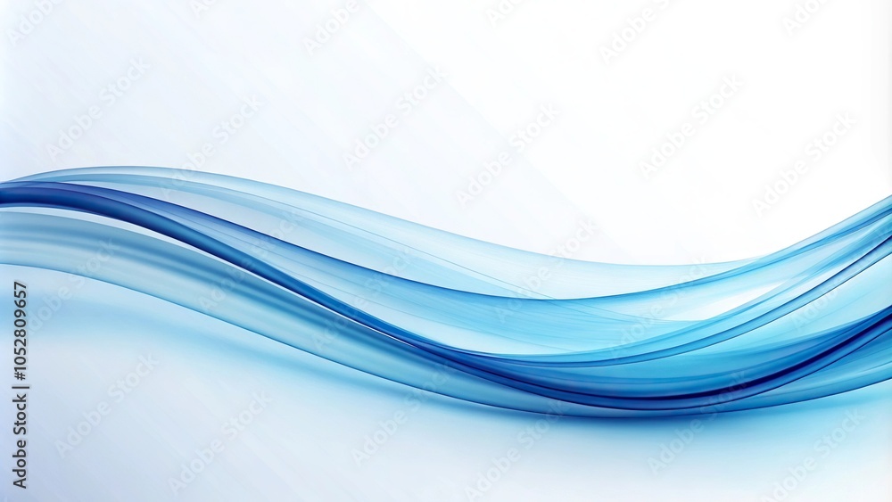 Obraz premium Panoramic modern blue curves design on white background