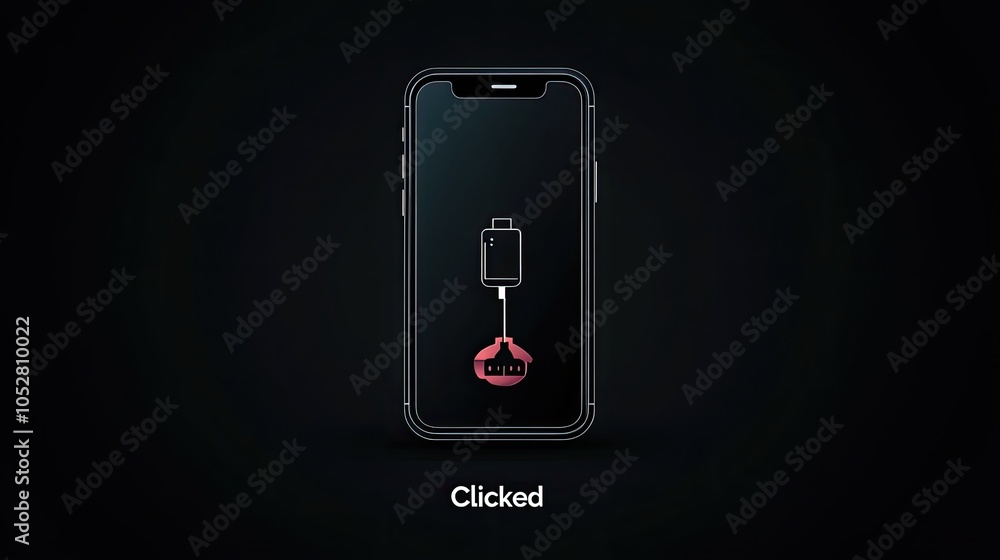 A smartphone with a low battery being charged with a charging cable. A smartphone with a low battery being charged with a charging cable.