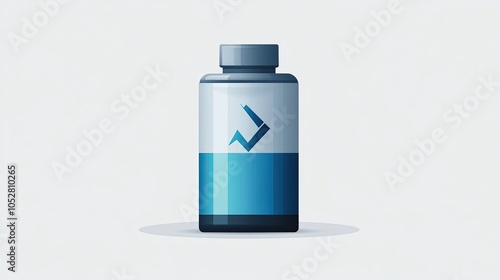 Wallpaper Mural A single bottle of blue liquid with a white label and a grey cap. Torontodigital.ca