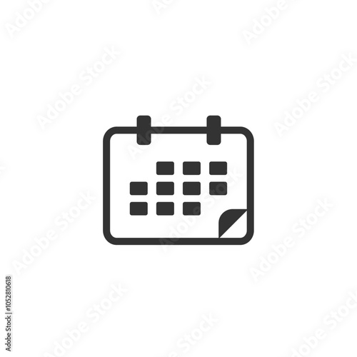 カレンダーのベクターアイコン(線画・白黒)