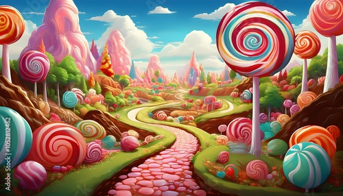 Wallpaper Mural Candy Land: A Whimsical Journey Torontodigital.ca