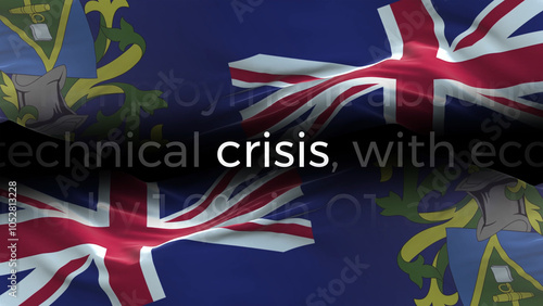 Pitcairn Islands flag - Waving flag on loop of economic news articles photo