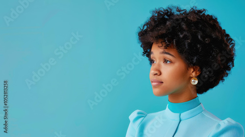 A thoughtful young girl gazes into the distance, showcasing her strength and resilience in a striking side profile.