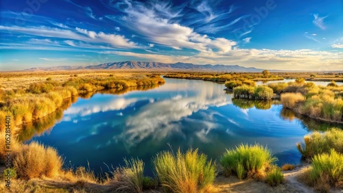 panoramic view from ground level at Bitter Creek National Wildlife Refuge in Kern County, California photo