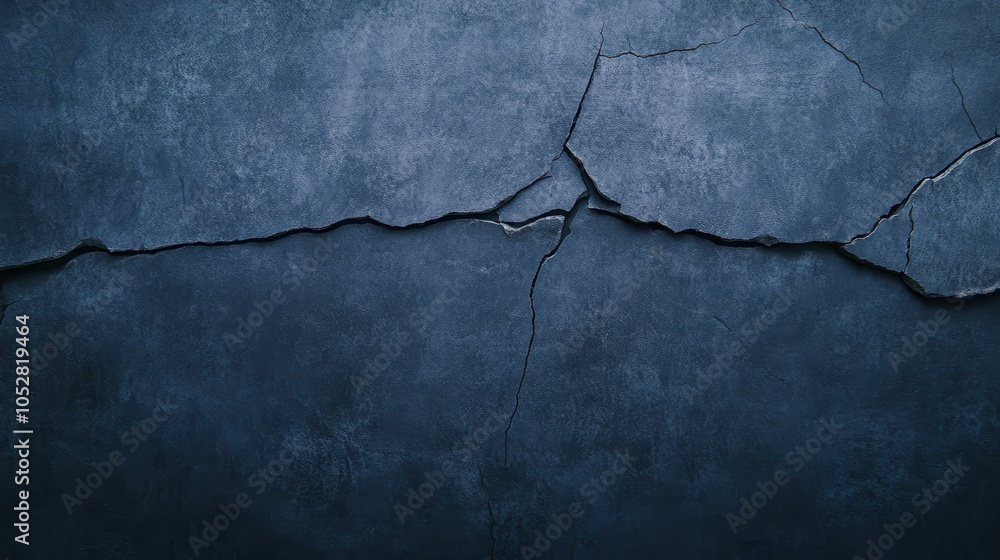 Obraz premium A dark, grainy black concrete background with subtle gray cracks create a moody, textured aesthetic for any design.