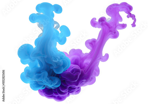 A charming cloud of purple blue smoke floats