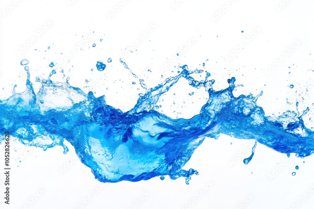 Blue water splash on white background. Blue water splash on white background.