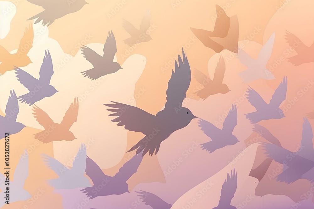 Obraz premium seamless pattern with birds