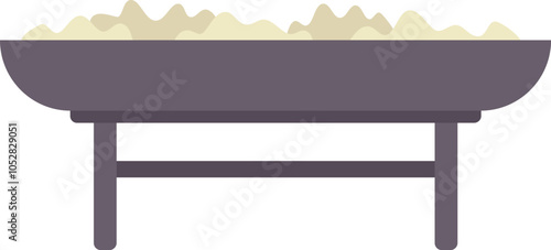 Simple illustration representing the manger where jesus was born in a minimalist style