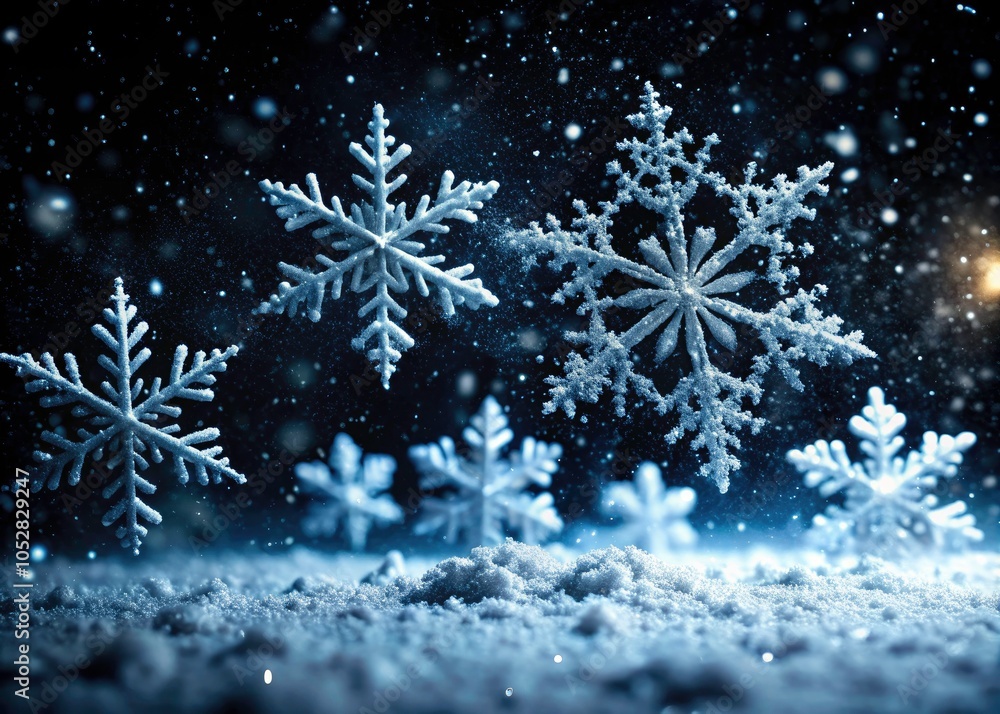 Captivating Long Exposure of White Snow Gently Falling on Isolated Black Background - Serene Winter Wonderland, Snowflakes, Atmospheric Beauty, Peaceful Scene Captivating Long Exposure of White Snow Gently Falling on Isolated Black Background - Serene Winter Wonderland, Snowflakes, Atmospheric Beauty, Peaceful Scene