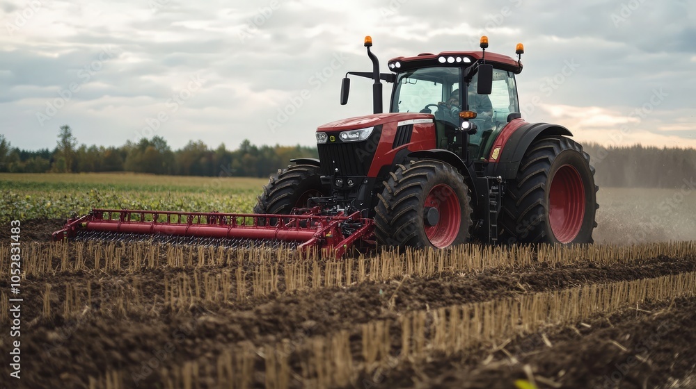 Obraz premium tractor on the field