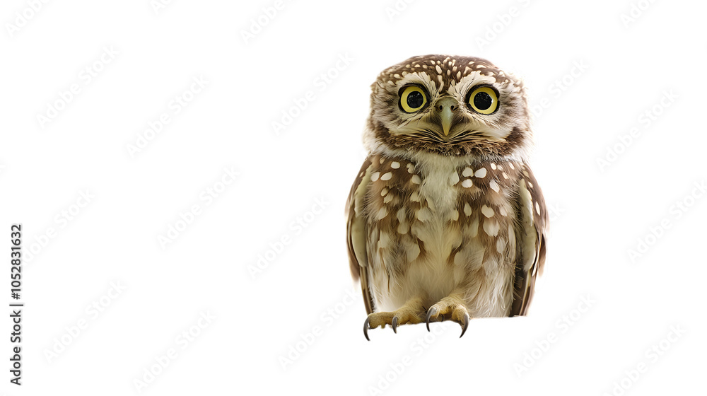 Fototapeta premium Owl on White Background,