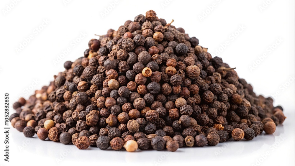 Pile of cubeb pepper isolated on white background from a forced perspective angle Pile of cubeb pepper isolated on white background from a forced perspective angle