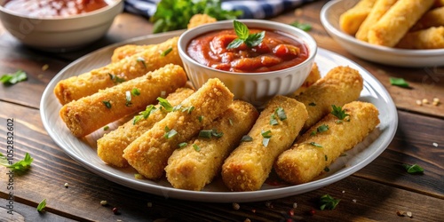 Crispy Cheese Sticks with Marinara Sauce - Perfect Snack Idea for Cheese Lovers, Appetizers, and Finger Foods