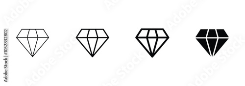 Diamond icon set vector 