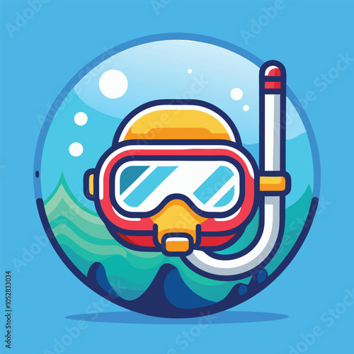 Dive into adventure with this scuba gear illustration.