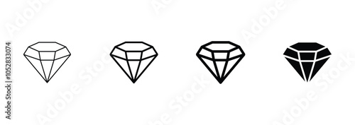 Diamond icon set vector 