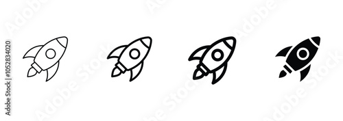 Rocket icon. Rocket launched icon vector