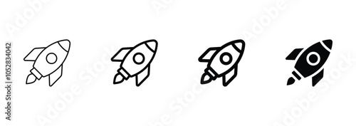 Rocket icon. Rocket launched icon vector