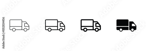 truck icon set vector. Delivery truck icon