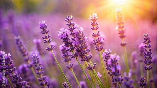 Panoramic view of blooming lavender field