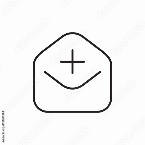 add create mail icon sign vector