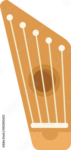 Vector illustration featuring a gusli, a traditional russian stringed musical instrument