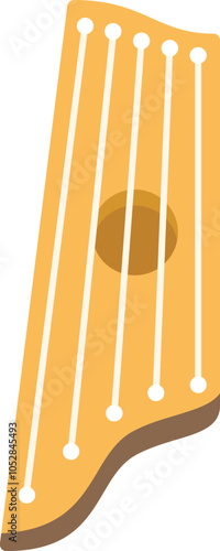 Illustration representing a gusli, a traditional russian stringed musical instrument