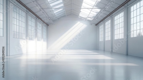 Wallpaper Mural Warehouse interior with skylights, bright and spacious, clean logistics environment Torontodigital.ca