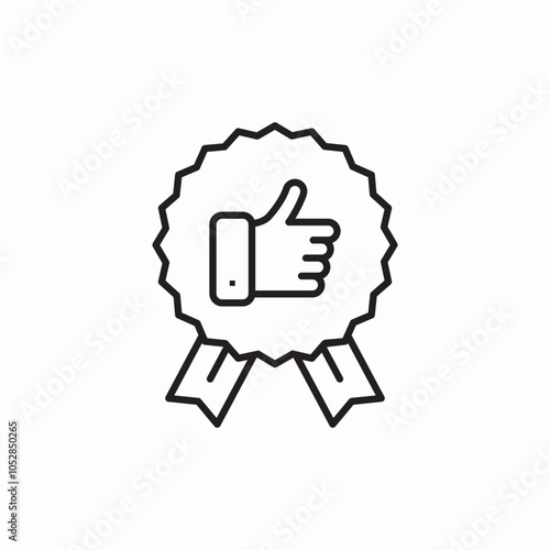 thumb up badge icon sign vector