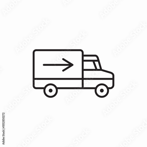 truck move icon sign vector