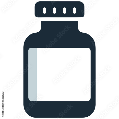 Minimalist Supplement Bottle Icon for Health and Wellness