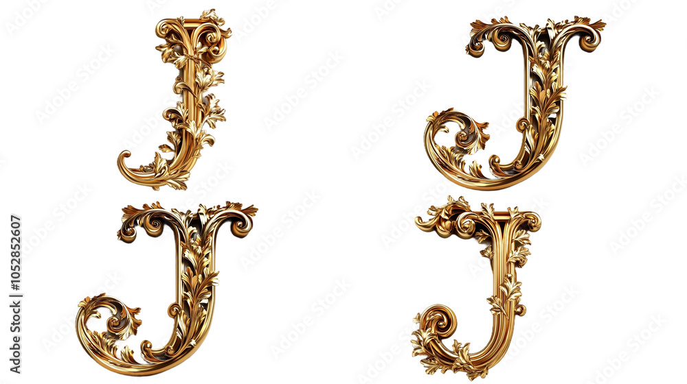 Ornate Golden Letter J Alphabet Ornate Golden Letter J Alphabet