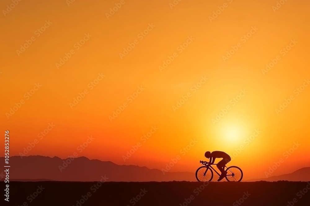 Fototapeta premium silhouette of a cyclist