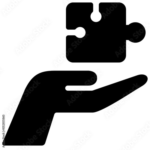 solution icon illustration design with solid