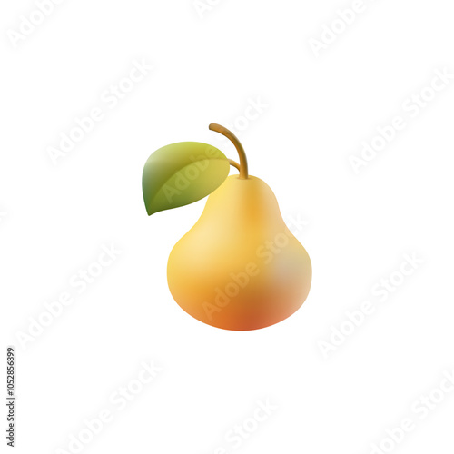 Realistic pear fruit icon illustration vector