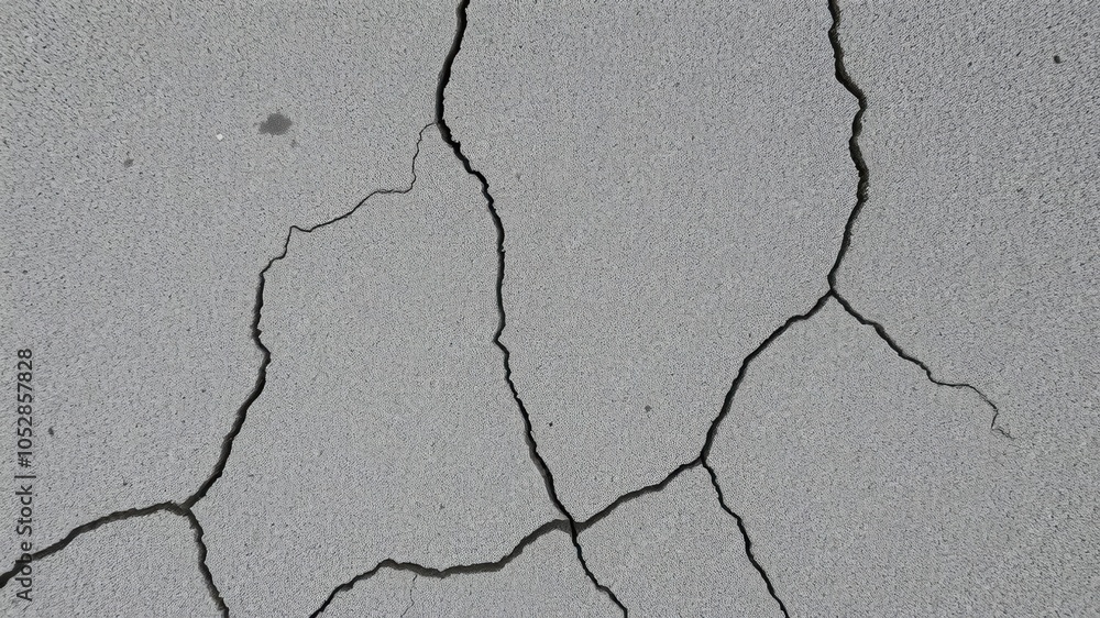 Fototapeta premium A close-up photo of rough and textured concrete surface with cracks and lines, architecture, lines