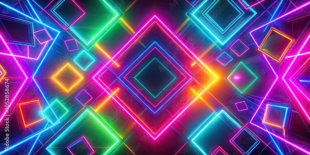 Colorful geometric neon shapes moving in abstract animated pattern , Geometric, Neon, Abstract, Background, Animation, Vibrant Colorful geometric neon shapes moving in abstract animated pattern , Geometric, Neon, Abstract, Background, Animation, Vibrant