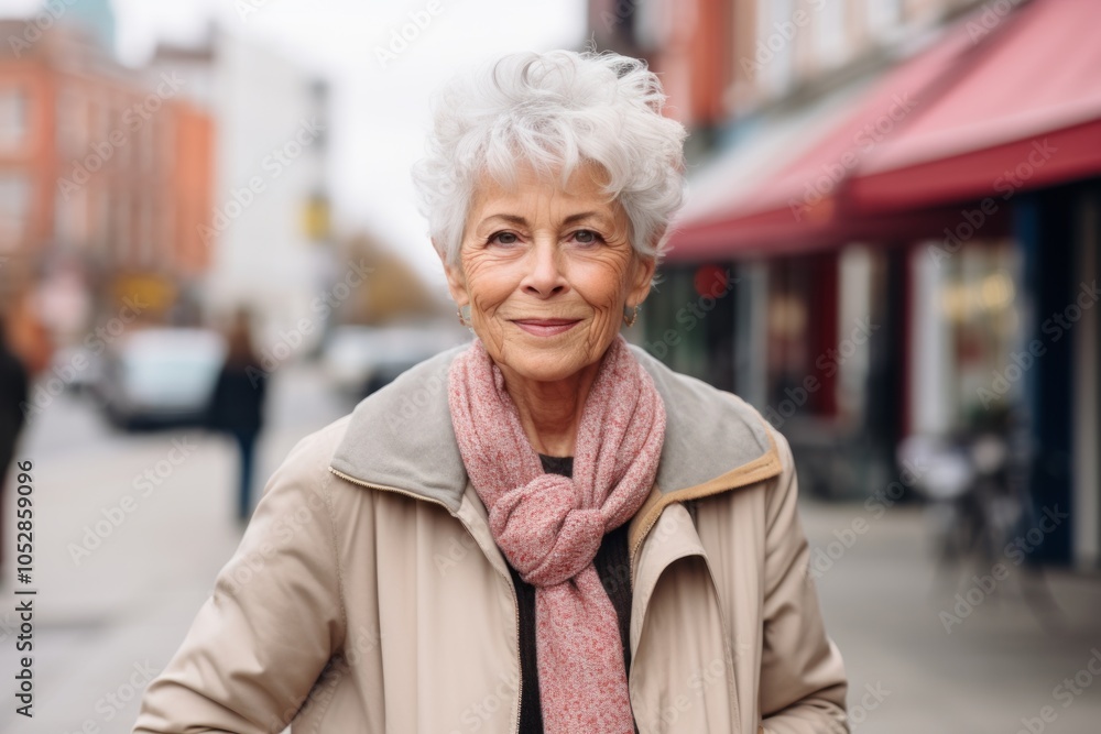Portrait of a smiling senior woman in the city. Looking at camera. Portrait of a smiling senior woman in the city. Looking at camera.