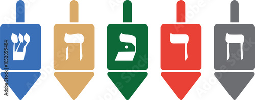 Dreidel flat icon. Simple illustration of dreidel vector icon for hanukkah celebration