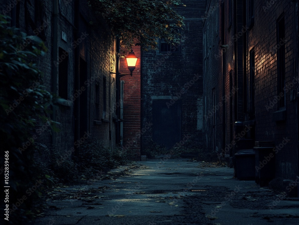 A single, flickering streetlight in a desolate alleyway, casting long shadows and highlighting feelings of isolation. A single, flickering streetlight in a desolate alleyway, casting long shadows and highlighting feelings of isolation.